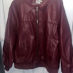 Vintage Princess Polly Deep Red Faux Leather Jacket, Sz 4
